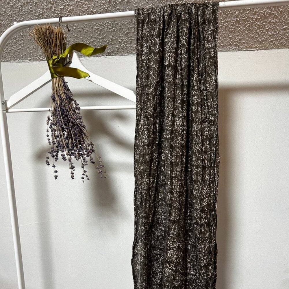 100% cotton scarf- gray/ floral